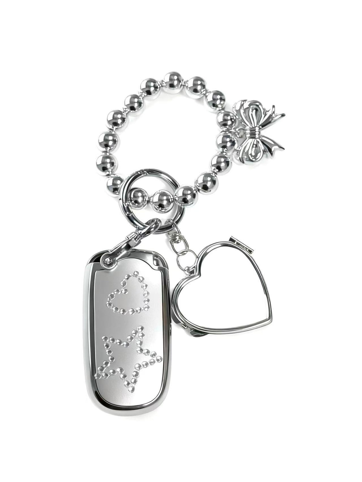 Mirror Silver Jeep Key Fob Case